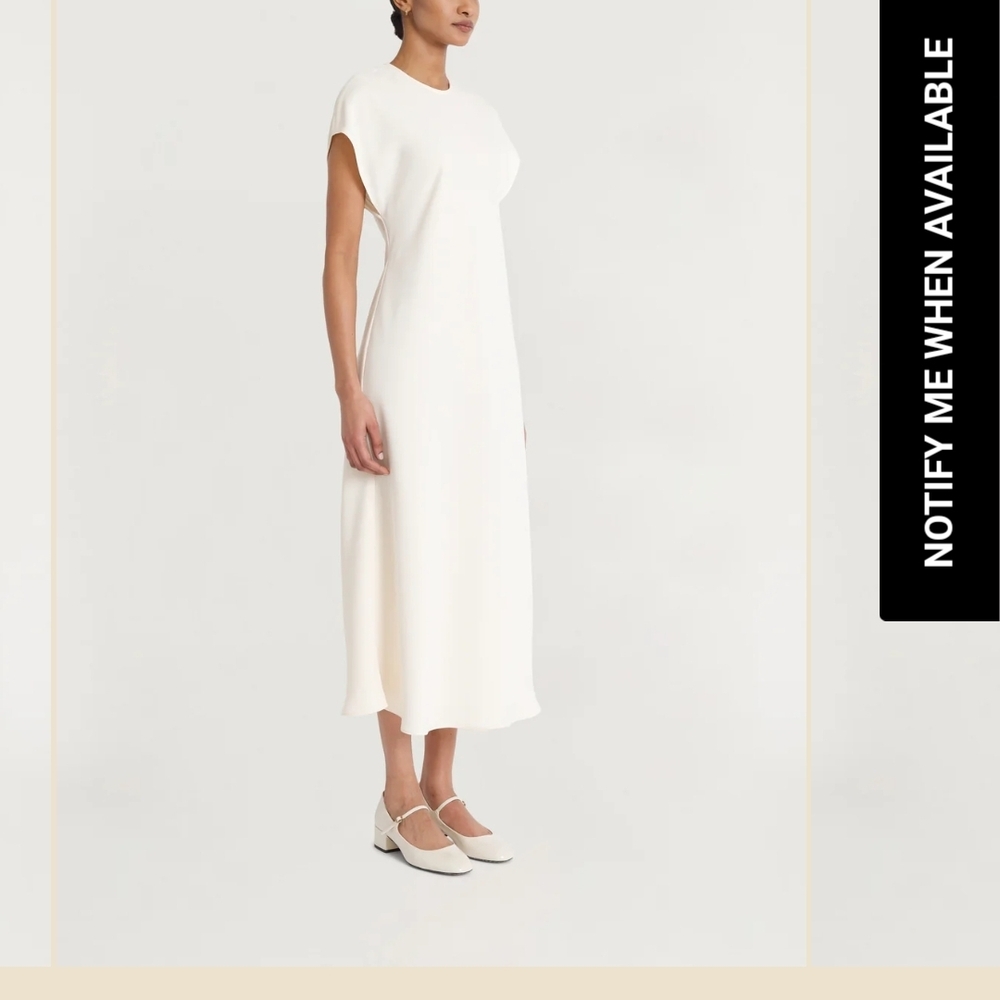 Luxely Sable Maxi Dress In White Smoke | Sz 4 | NWT Minimalist Clean Girl